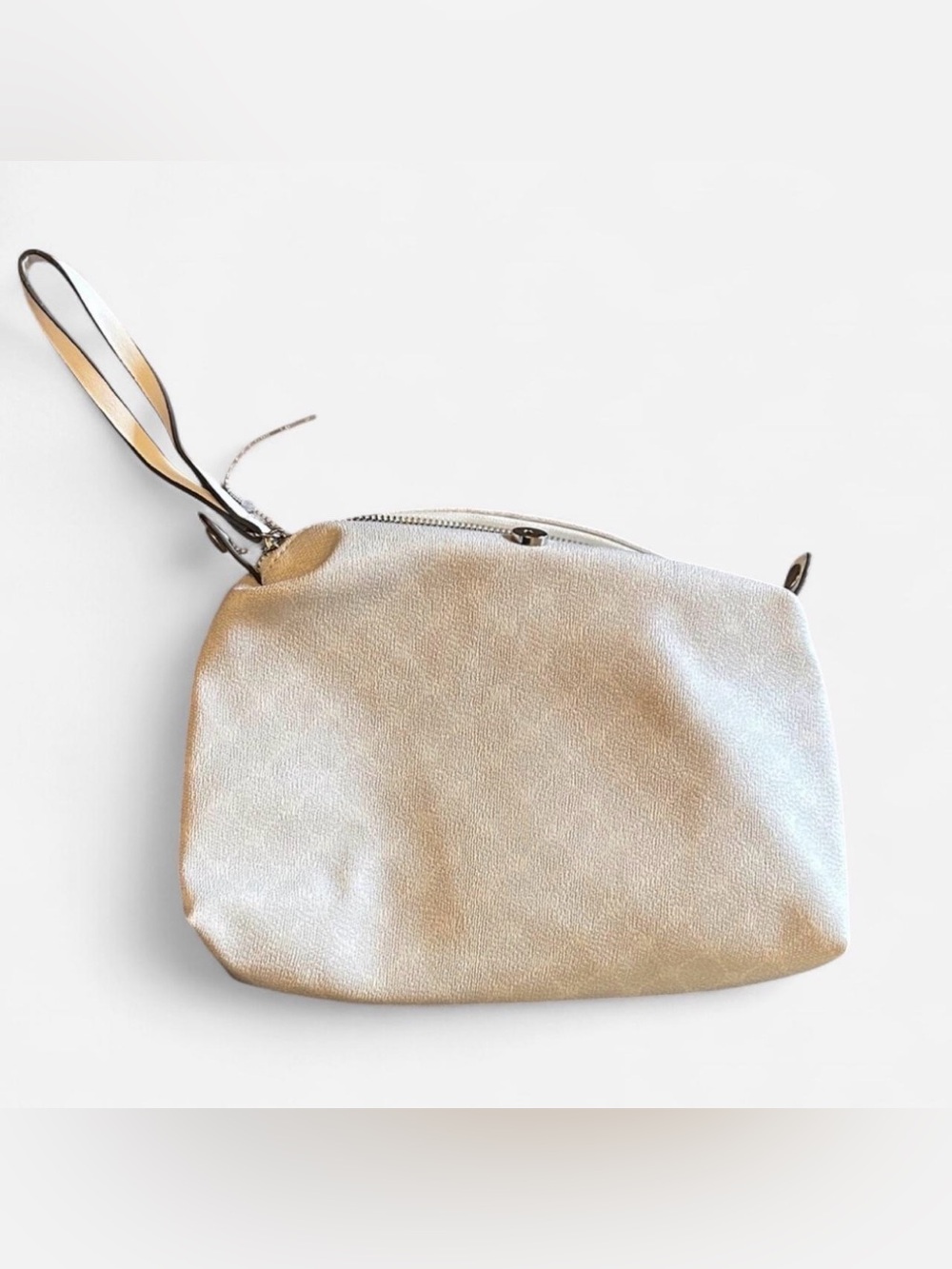Steve Madden Metallic Cream Wristlet Clutch